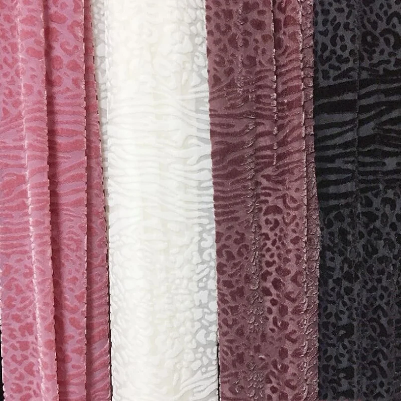 Vintage elegant brocade polyester nylon block printed fashion clothing dress silk burnout velvet fabric