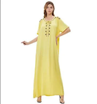 Muslim for Ladies Casual Summer Night Gown Women Robe Hijab Women Maxi Islamic Clothing  dress