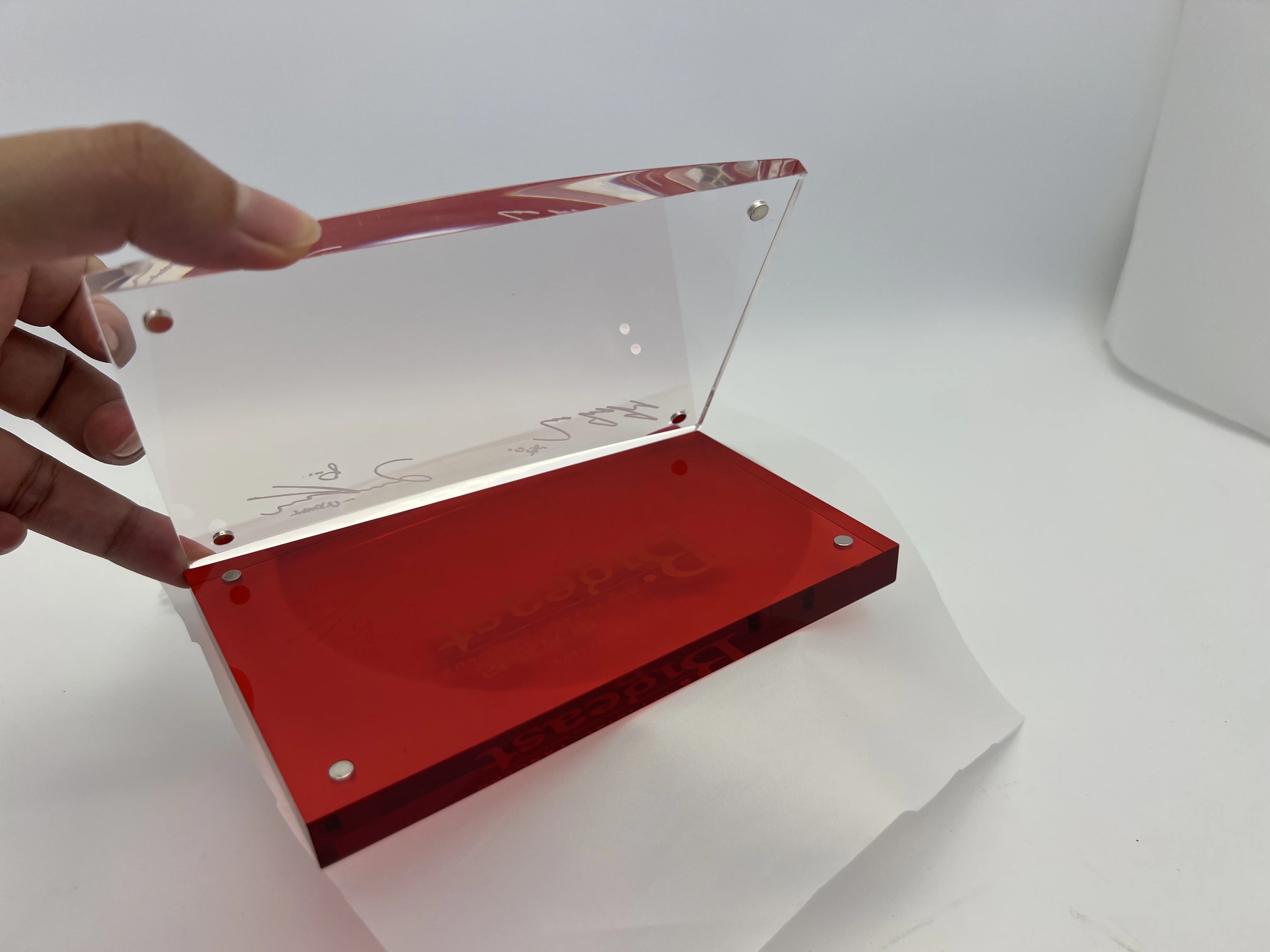 Photo Picture Frames with Magnets Clear Square Acrylic Factory Outlet 3 4 5 Silk Logo Plastic Printing