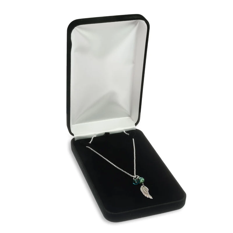 Подарочная шкатулка для ювелирных изделий причудливый бокс из хлопка жесткий черный хранения ожерелий бархатный шестигранный контейнер серег и колец с логотипом