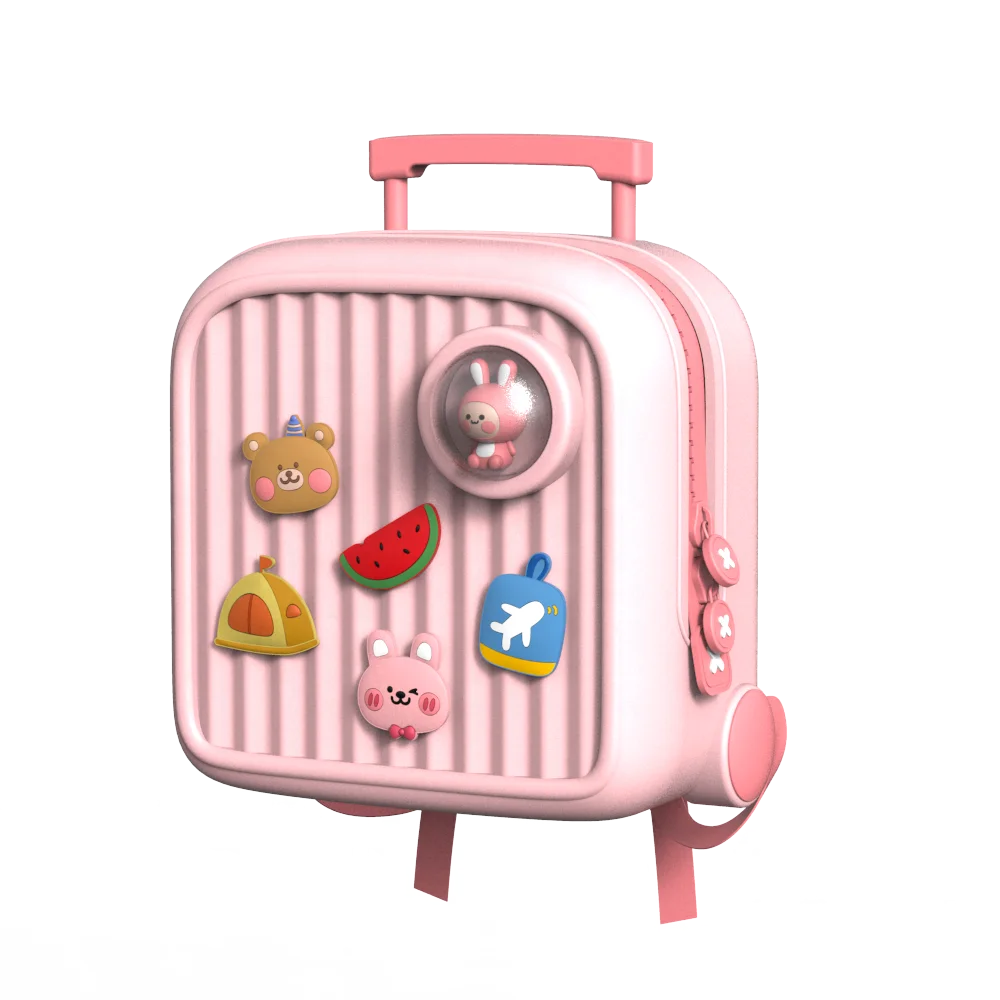 High Quality Double Wheels Animal Carry On Mini Suitcases Luggage Travel Bags For Children