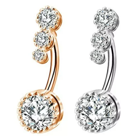5pcs/set Crystal Navel Ring Bar Barbell Drop Dangle Body Piercing Belly Button Rings Men Women