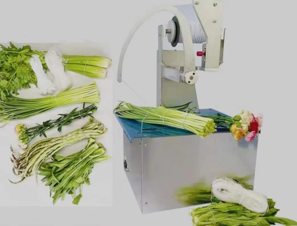 Automatic rose flower bundling machine with elastic rope vegetables flowers wire harness strapping machine manufacture