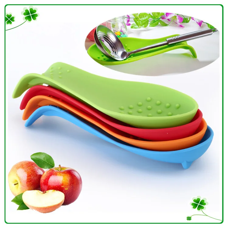 Modern Silicone Spoon Rest | Kitchen Utensil Holder , Counter Spatula Holder , Stovetop Spoon Rest
