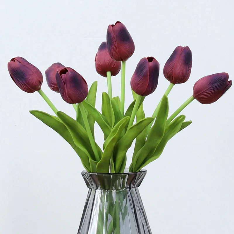 Artificial flower factory wholesale faux rubber tulip flower pu artificial tulip like real touch
