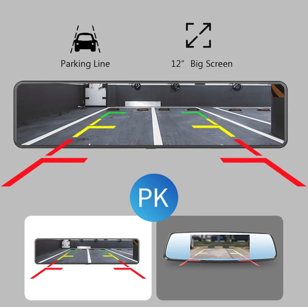 4K UHD Car DVR Stream Video Rear View Mirror Camera WIFI GPS Car Black Box Driving Recorder