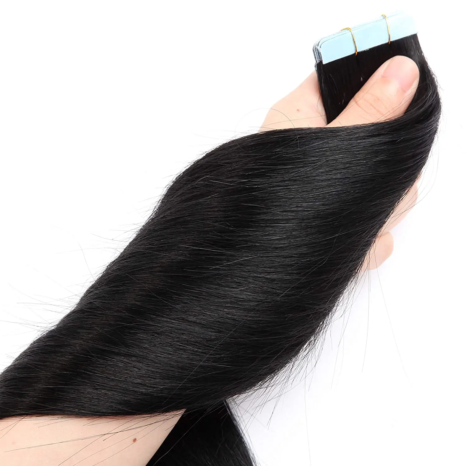Top quality easy tape in extensions 20inch 50g tape in hair extensions 100% human hair curly tape in extensions human hair