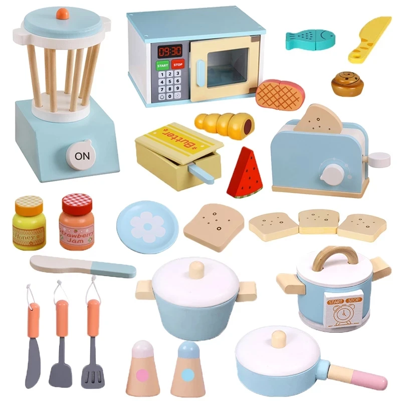 Девушки Ролевые игры имитация хлеба машина кофе печь Дерево Diy мини игрушки кухня играть набор приготовление