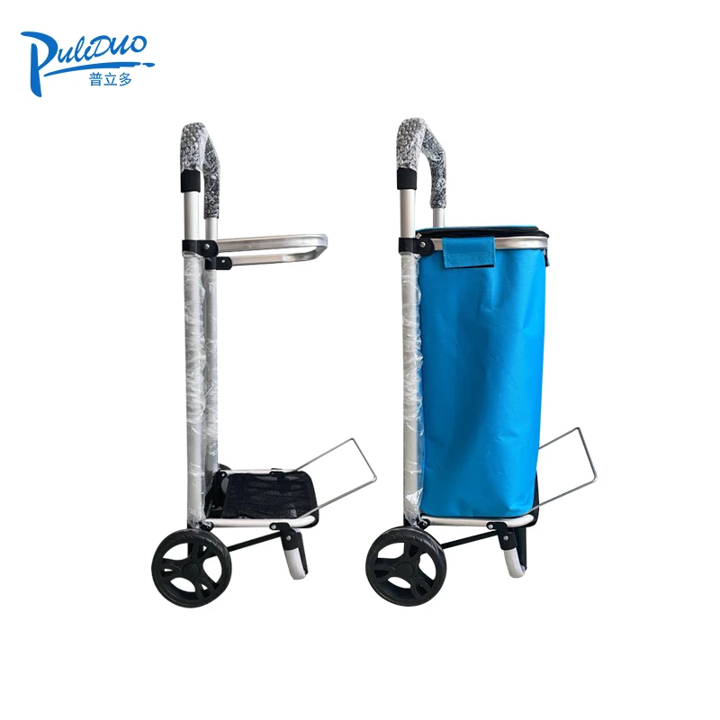 Aluminum alloy 2 wheels 6 wheels with trailer shopping bag trolley