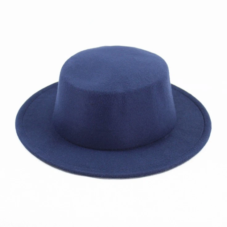 Wholesale Winter And Autumn New Fashion Jazz Cap Panama Vintage Size 54 cm kid Felt Hard Brim Fedora