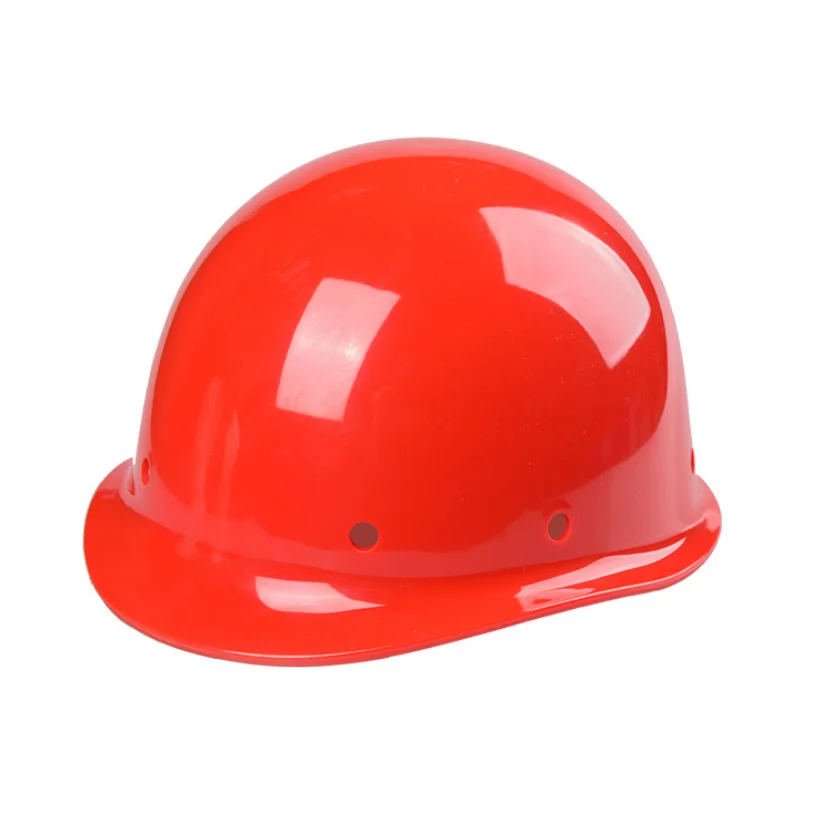 Safety helmet of construction site authentic glass steel head protection round helmet