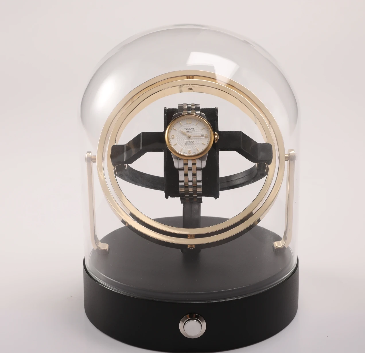 Luxury High quality  molle Automatic watch winder safe metal GYRO  dome rotations watch winder box 1 slot with battery case