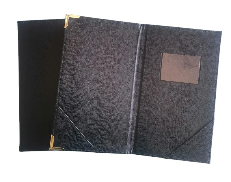 Wholesale Manufacture Bill Folder PU Leather Menu Folder Menu Point Single Clip Cash Holder Check Cheque Holder