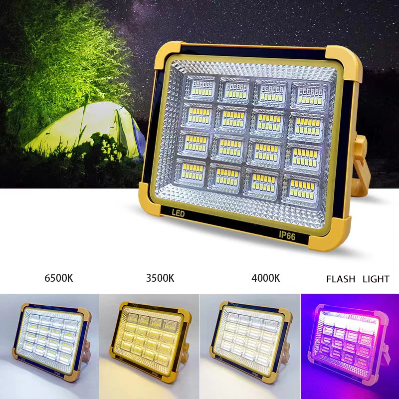 Hot sell 100 200 300w Yellow Emergency IP67 waterproof High Quality Wholesale Solar flood light