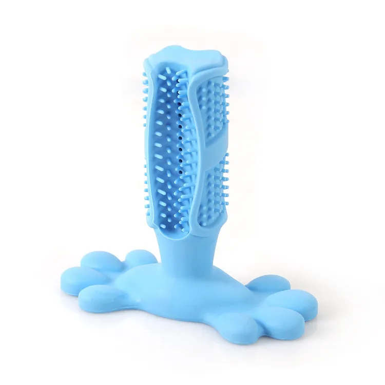 Natural Silicone Pet Dogs Toothbrush Brush Tool Cleaning Toy Dog Tooth Brush Stick For Dog