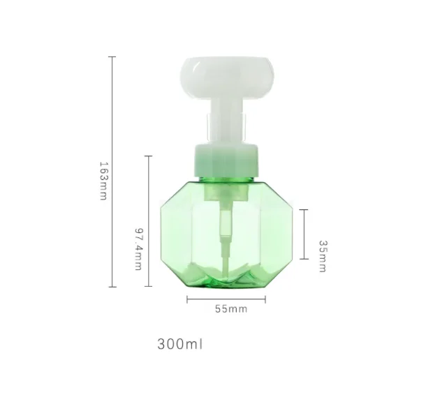 300ml wholesale plastic cosmetic bottle with pump for lotion flower Foam bottle hand wash liquid soap bottle