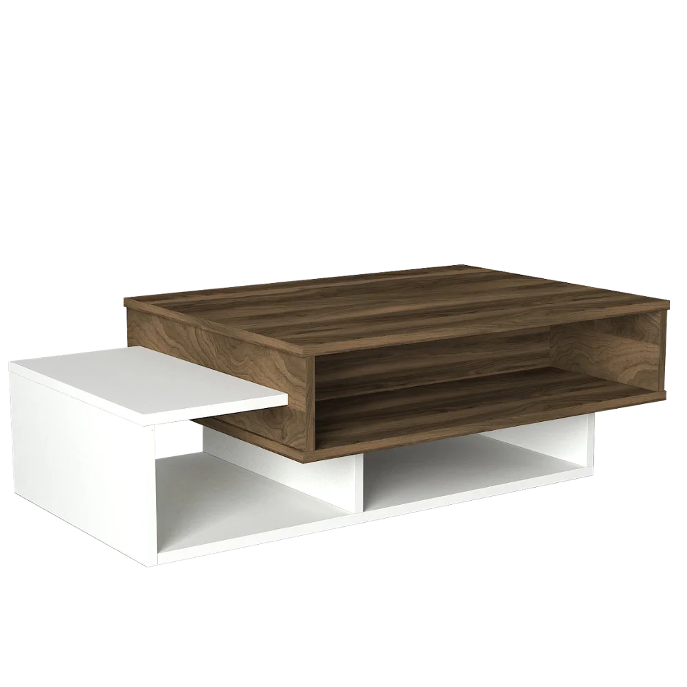 Tab Coffee Table White Walnut