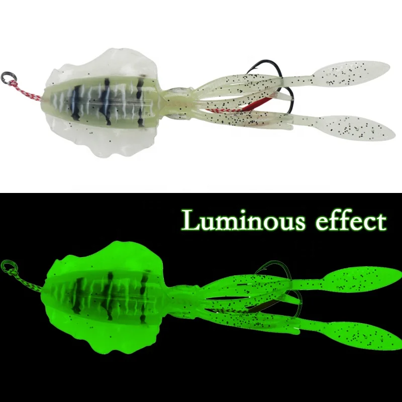 squid jig morbido 60g luminous UV soft plastic bulb squid bait tuna fishing lure