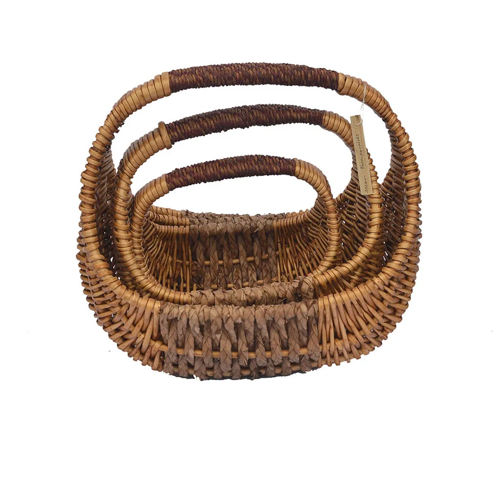
Fair Trade Strong styles Creative Wicker &Rope Weaved baskets with handles Willow baskets 