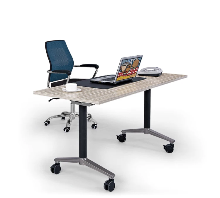 cheap furniture factory folding conference table with locking wheels