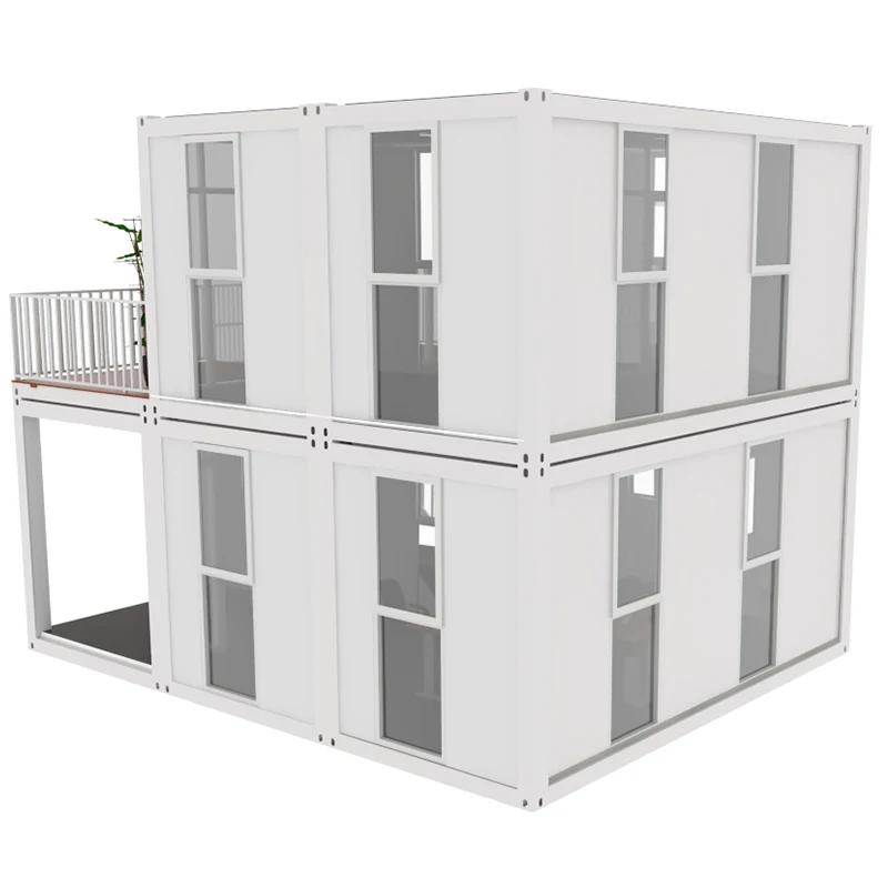 
LongHe Prefabricated Easy Quick Assembly Customize Outdoor 2 Bedroom Luxury Living Villa Tiny Glass Container Prefab House 