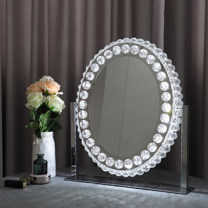 luxury crystal light make up mirror bedroom decorative vanity led makeup mirror
