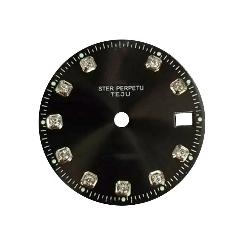 Watch  Accessories Diameter 28mm 28.5mm Black Silver Gold Diamonds Date Literally Dial Fit For Rlx 2824 8205 Movement