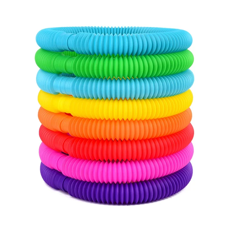 Wholesale colorful DIY building plastic fidget sensory tools pop tubes pipe sensory toys
