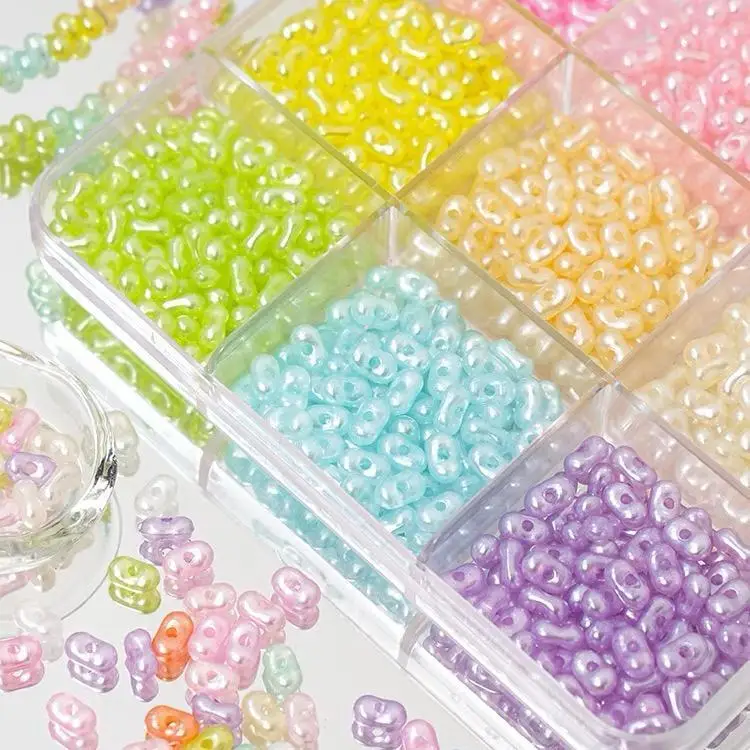 Pearl Color Acrylic Peanut Loose Beads  Handmade Beads Jewelry Material Key Phone Chain Bracelet Diy Accessories