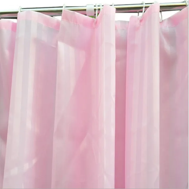 Waterproof and Anti-Mildrew Hotel Bathroom Hookless Shower Curtain stripe curtain