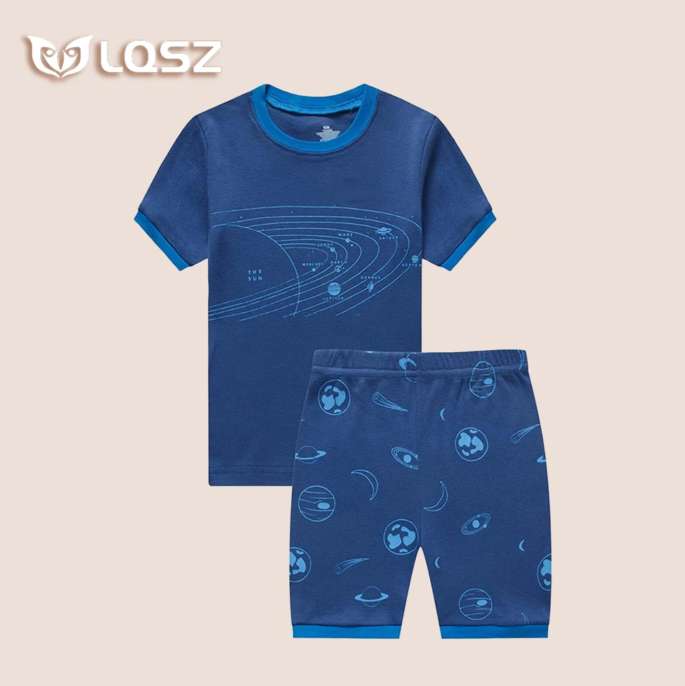 LQSZ boys Kids sleepwear galaxy classy  clothing boy kids set manufacturer kids clothing gown Casual pajamas nightgowns