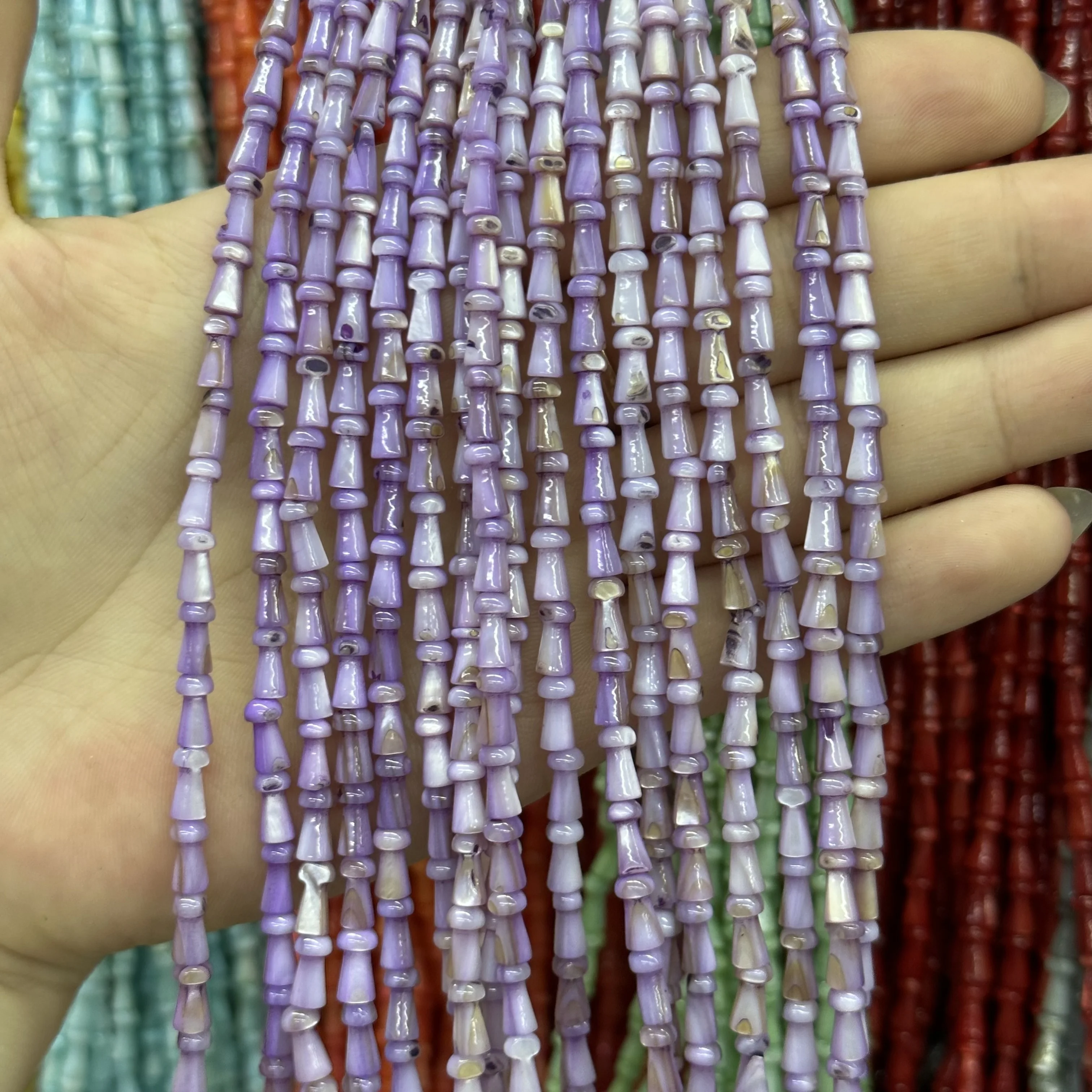 Horseshoe snail 4*7mm mushroom shell beads semi-finished loose beads diy bracelet necklace jewelry hairpin earrings wholesale