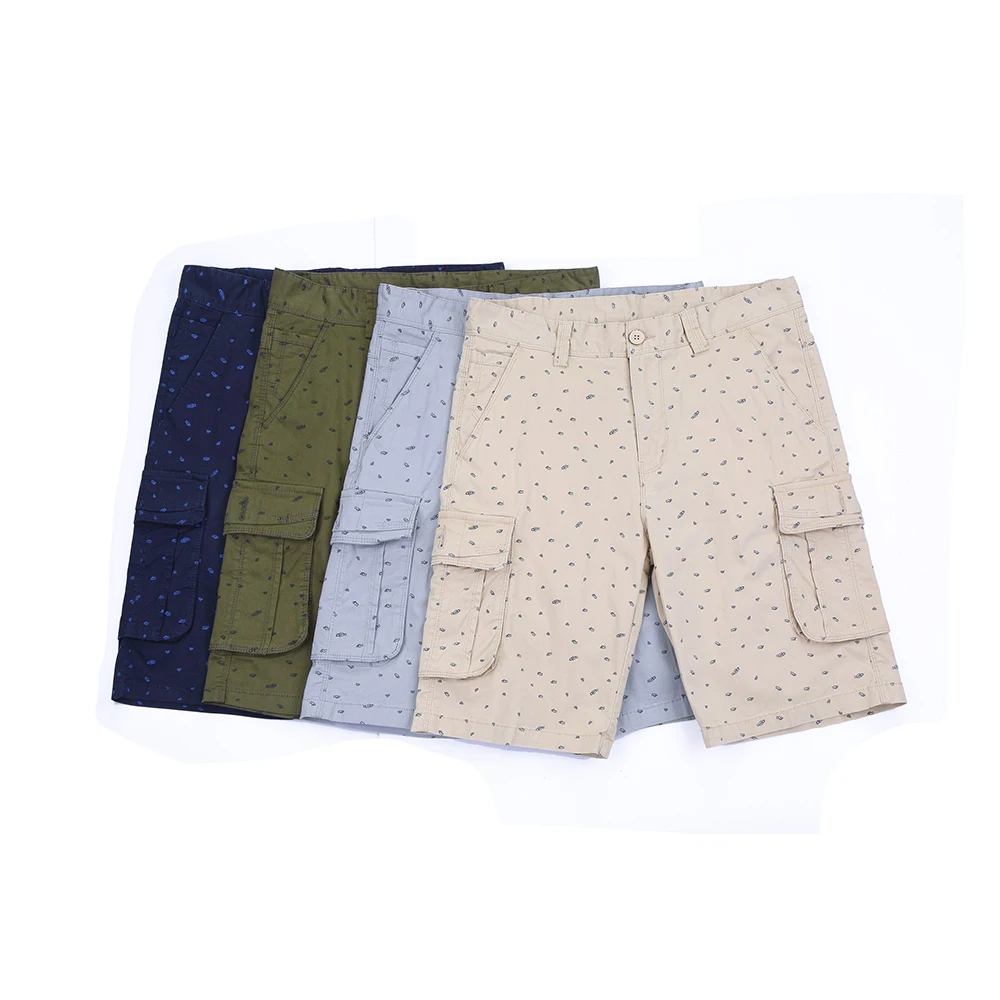 Оптовая продажа, модный дизайн, напечатанные полуштаны с ремнем, прочные мужские Бермуды, брюки-карго