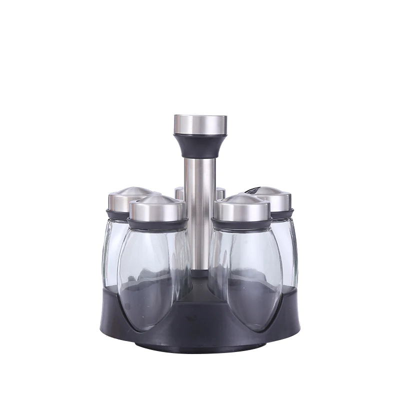 Kitchen Glass Salt Pepper Jars Small Mini Spice Storage Jars Set Accessories Spice Bottle Rack With Lids For Herbs & Spice Tools
