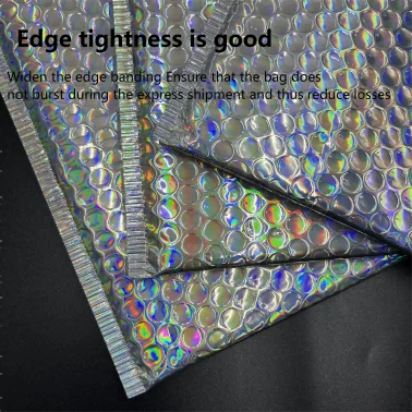 Custom Logo Thicker Bubble Black Red Purple Holographic Rainbow Black Aluminum Rose Gold Foil Mailers Metallic Bubble Mailer