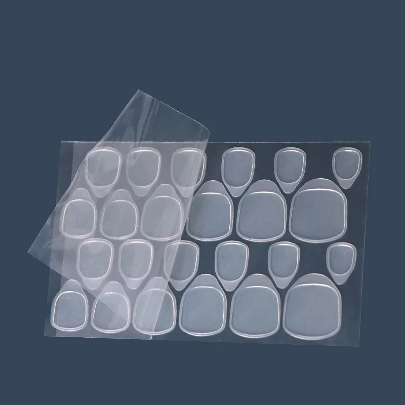 LongTai 24pcs/Sheet Jelly VHB Acrylic Transparent Invisible Adhesive Waterproof Sheet Double-Sided Nail Stickers