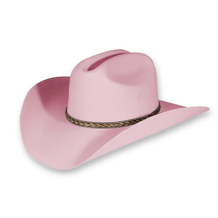 2024 Wholesale customization Western sombrero de vaquero Summer Riding Imitation Fur Leather hat Outdoor Cowboy Hat for adult