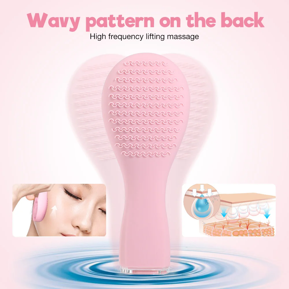 Electric Skin Massager Vibration Face Cleanser Sonic Silicone Facial Cleansing Brush