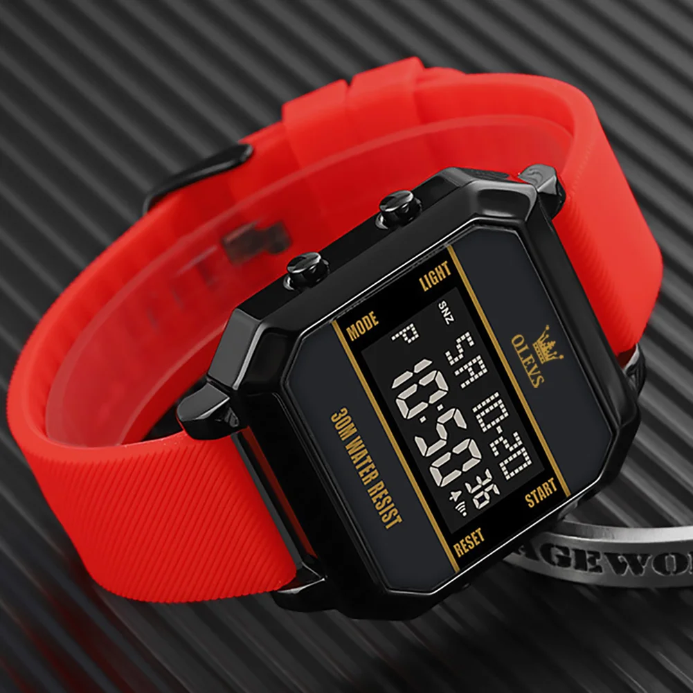 OLEVS 1103 elegance shenzhen man digital watch nice Silicone strap Luminous Multi function low moq Casual wristwatch