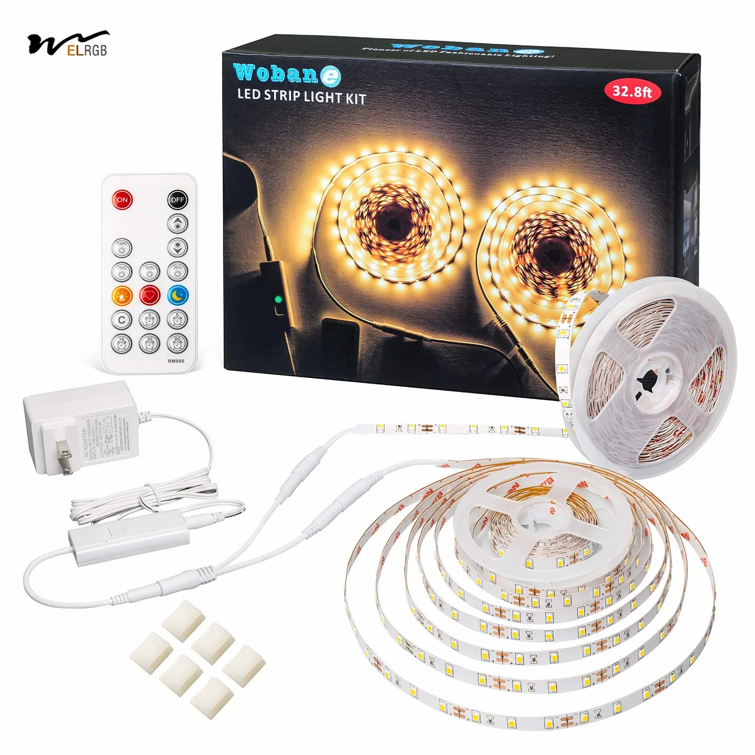 LED Strip Lights, Motion Sensor Light Strip with Remote and Adapter, Night Light, Dimmable Function, 16.4ft Tape Lighting