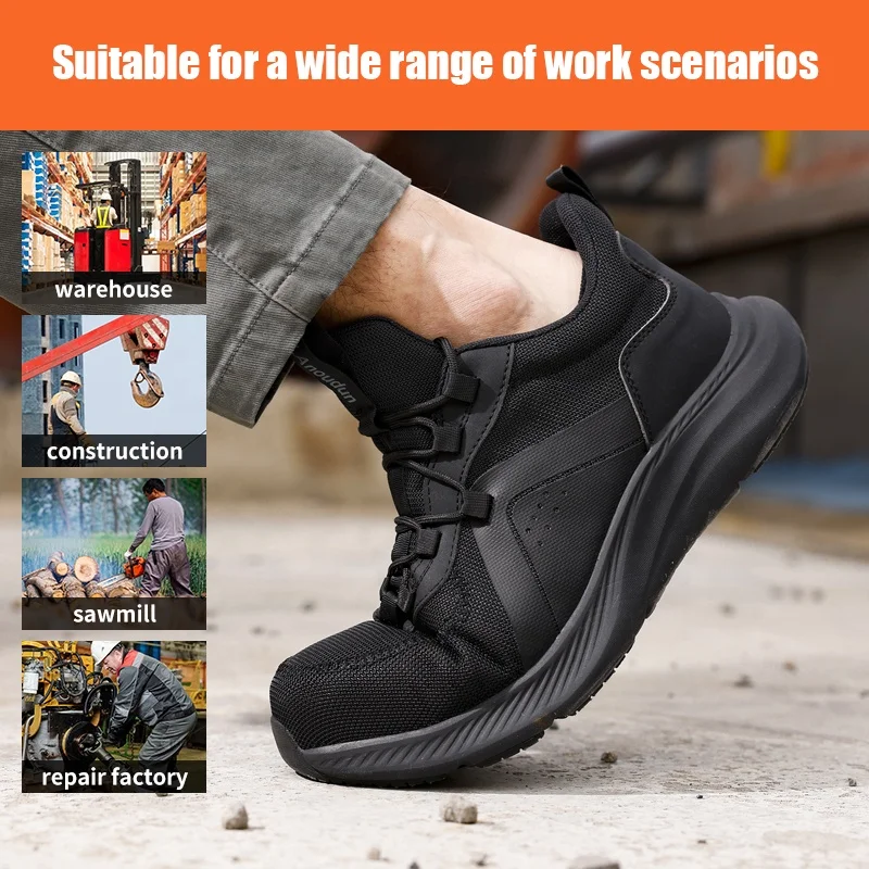 LAnoudun Sports series simple fashion safety shoes Steel wire fabric durable safety shoes