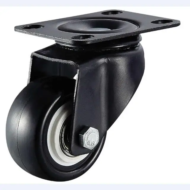 50mm/2 inch Black Bracket PVC Caster Wheel For Washing Machine Base