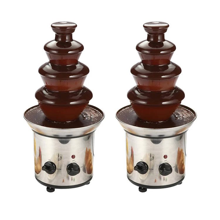 New Product 4 Tiers Stainless Steel Chocolate Fountain Machine Electric Chocolate Fountain Melting Chocolate for wedding party