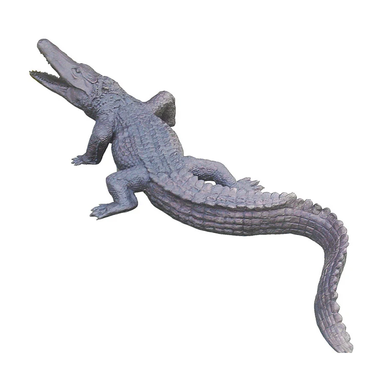 Outdoor Decor Bronze Crocodile Sculpture Bronze Alligator Statue