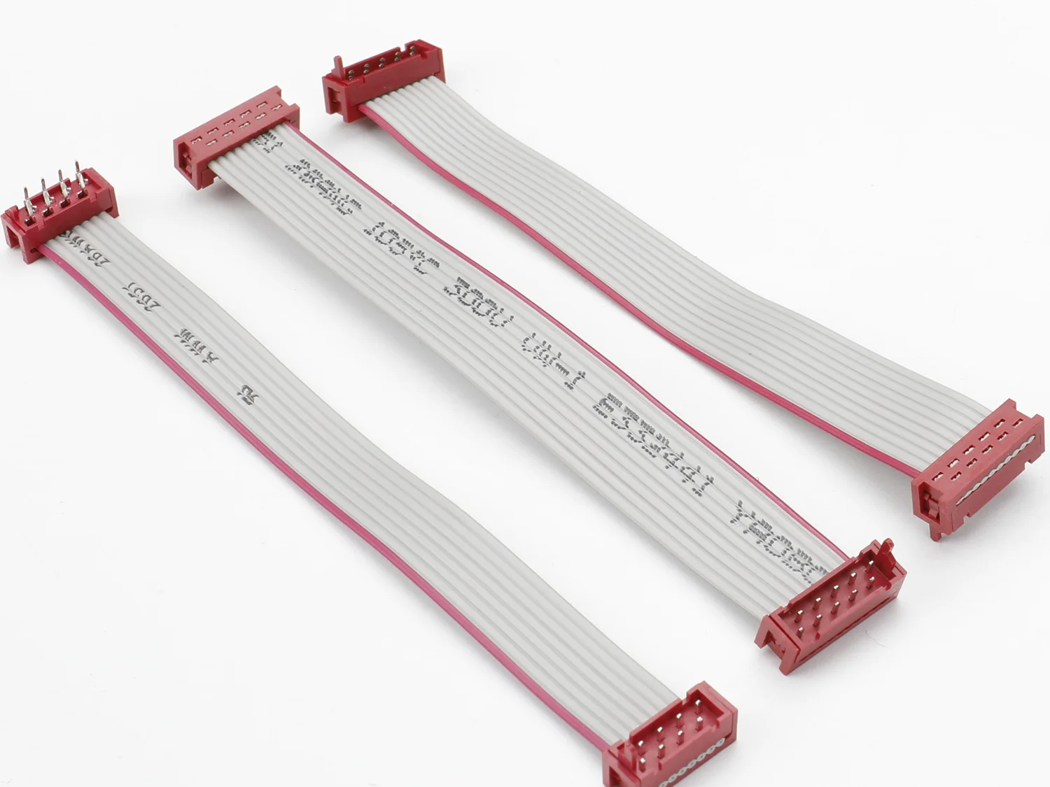 Flat Ribbon Cable Assembly Custom 1.27mm Red Micro Match IDC Socket custom pins