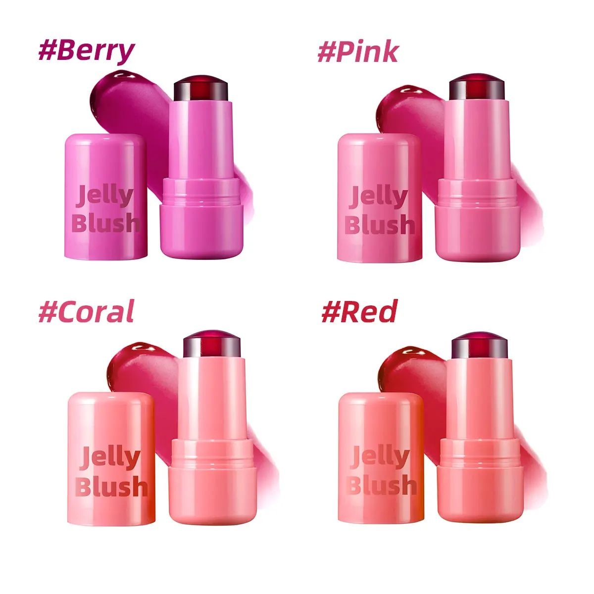 OEM Long Lasting And Sheer Water Moisture Vegan Creamy Private Label 4 Color Bouncy Jelly Blush Texture Stick