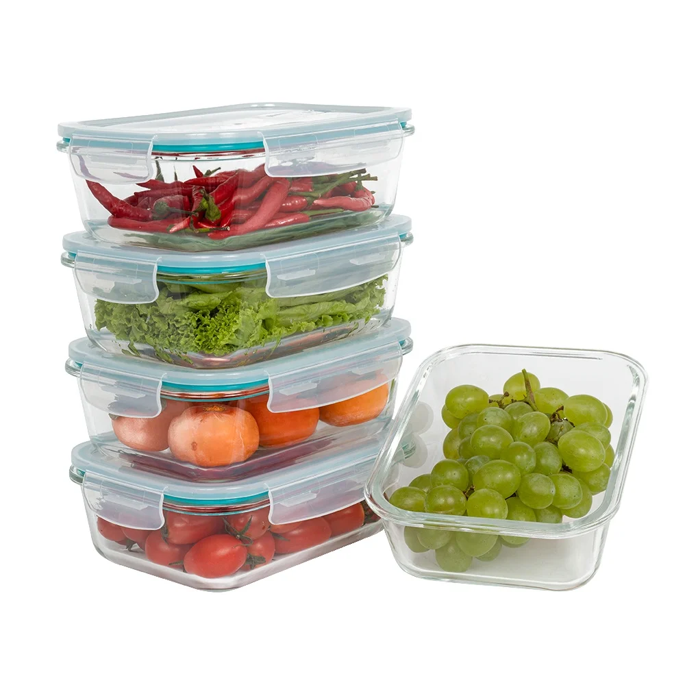 Glass Food Storage Containers set , Meal Prep Containers with Lids for Kitchen , Home Use - Airtight Glass Lunch box