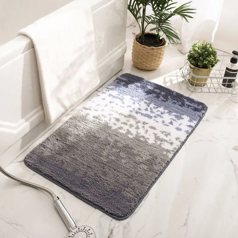 Anti Slip Polyester Bath Mat absorbs cotton microfiber door mat Coral velvet embossed floor Mat
