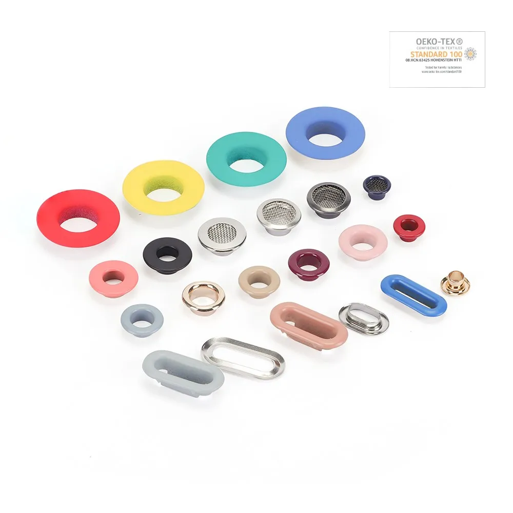 Custom Logo Round Mesh Brass Copper Metal Grommets Eyelets Ring For Garment Clothing And Shoes