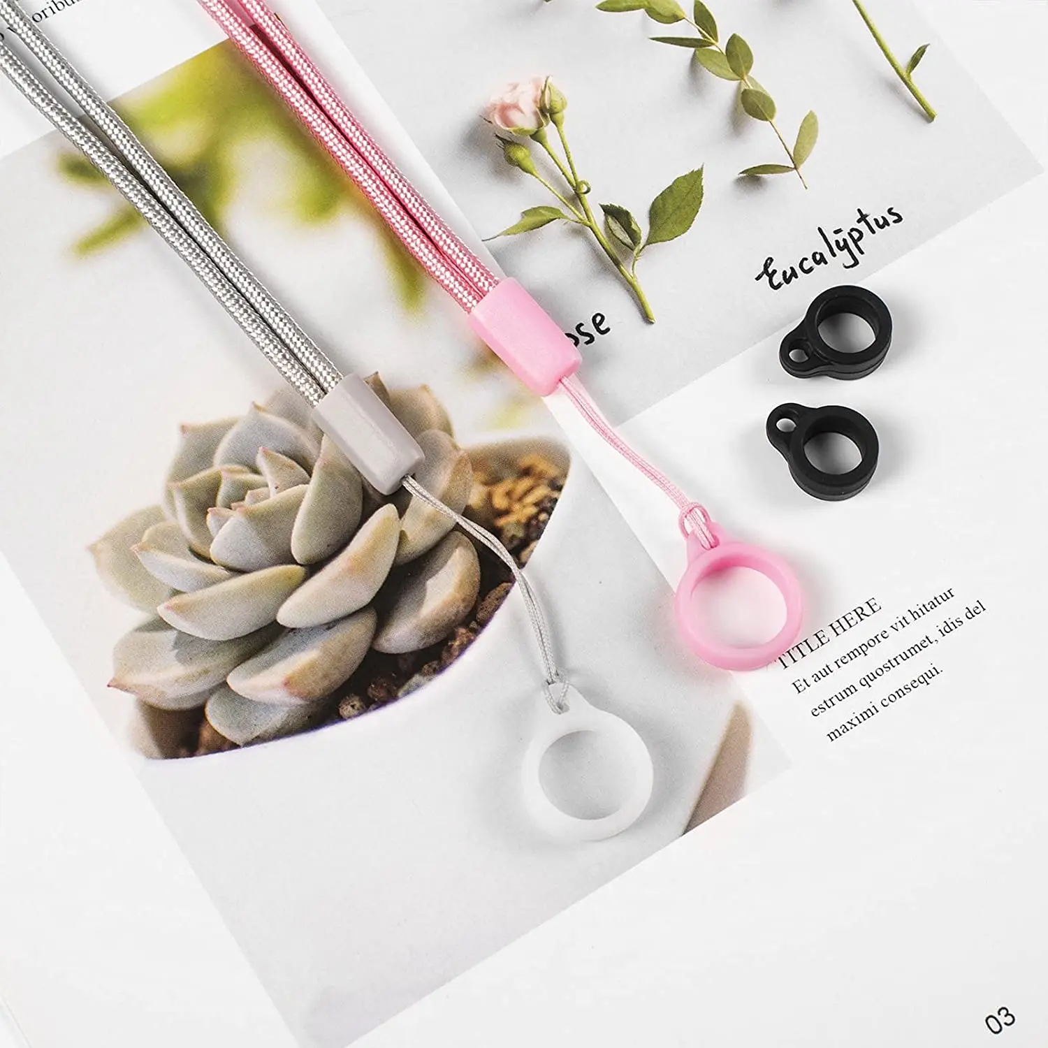 Wholesale Woven round polyester vape pod Lanyard with silicone ring for e-cigarette accessories